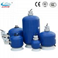 Side mount fiberglass sand filter for swimming pool