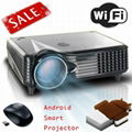 Cheapest LED smart video projector Android wifi HDMI RJ45 VGA SD LED lamp 1