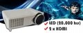 Projector LED full HD for brightness home theater HDMI support 1080p 3