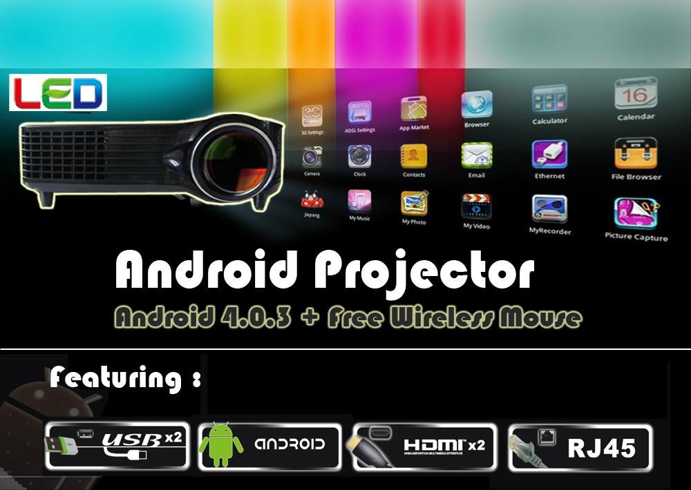 Full HD LED video Android Wifi projector/projektor/proyector support HDMI 1080p  3