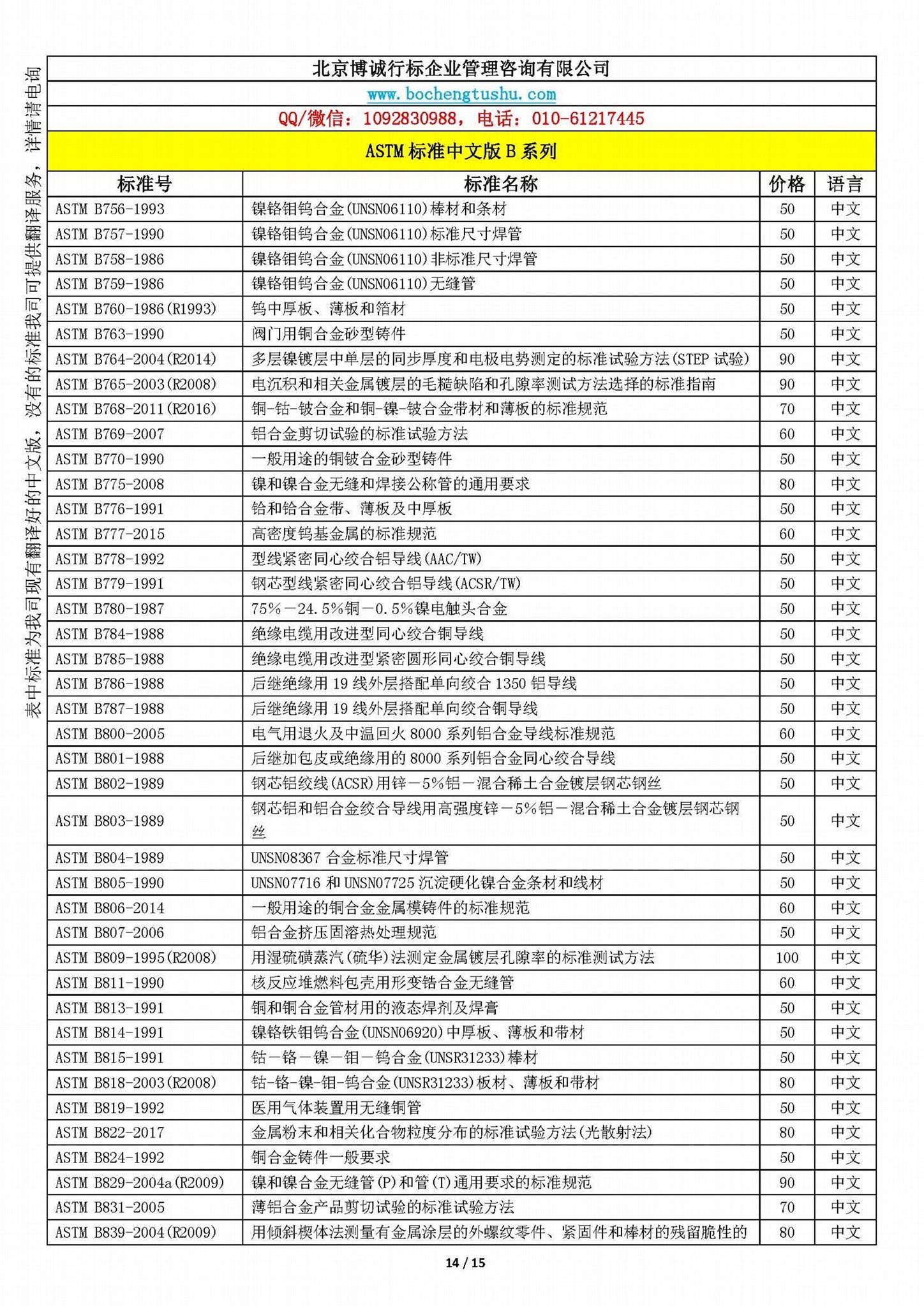ASTM標準中文版B系列資料 2