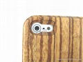 Apple iPhone 6 6S Handmade Genuine Zebra Wood With Button Wooden Case Cover  3