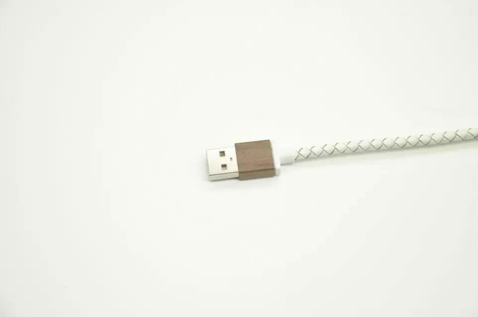 A+++ Top genuine leather cable with real wood bamboo dataline 4