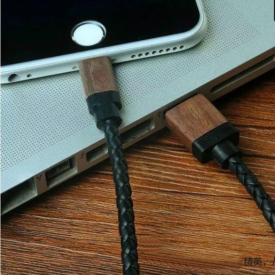 A+++ Top genuine leather cable with real walnut wood dataline 5