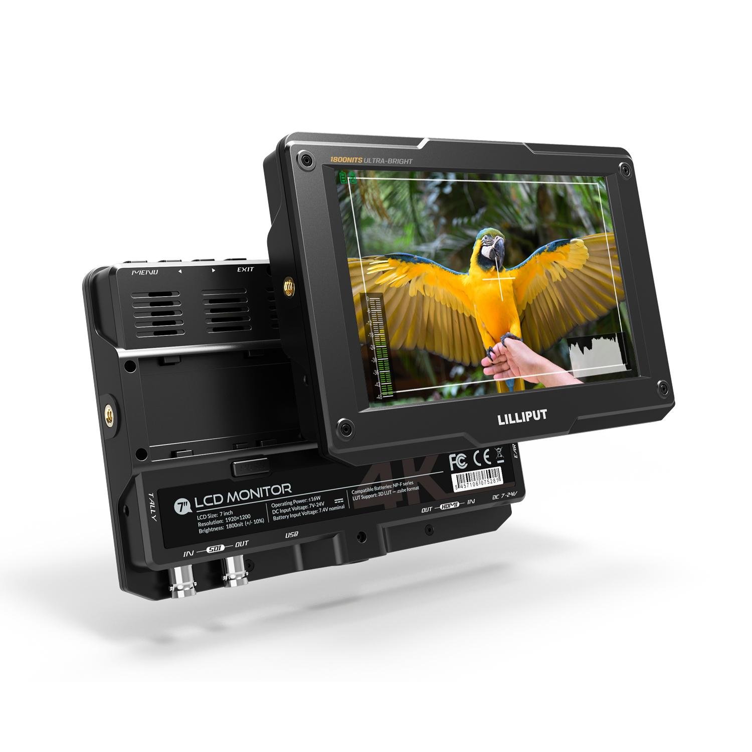 LILLIPUT H7 4K Ultra Brightness 7 inch Camera Monitor with HDR, 3D-LUT, Color sp