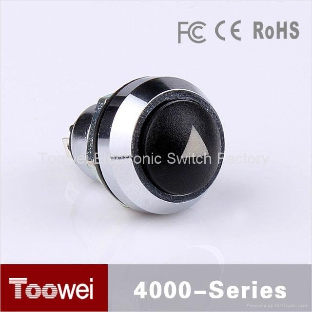  12mm latching metal push button switch with symbol 
