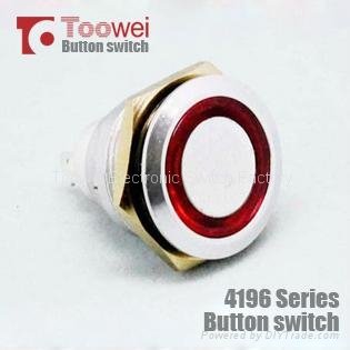 19MM metal ring illuminated push button switch