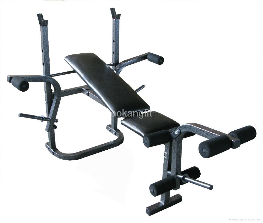 Weight bench abdominal training equipment