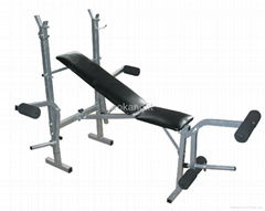 Weight bench abdominal training equipment