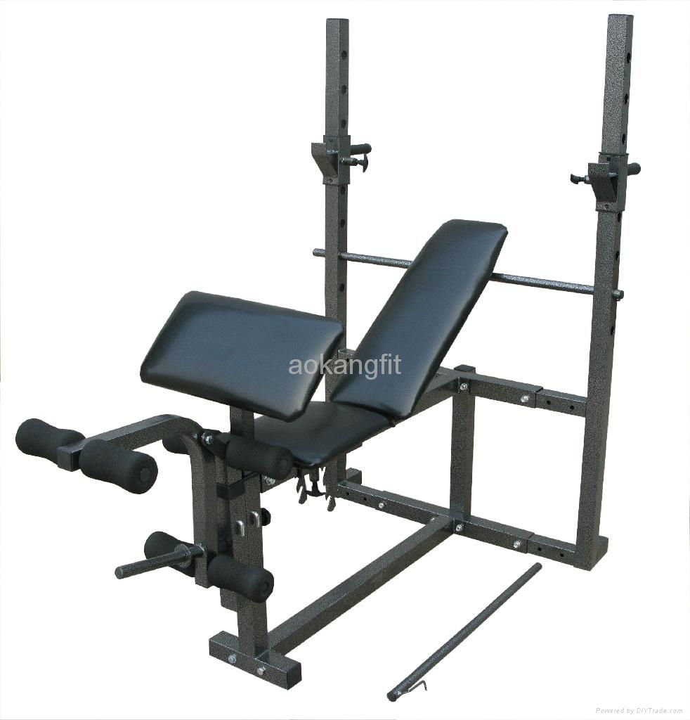 Weight bench abdominal training equipment