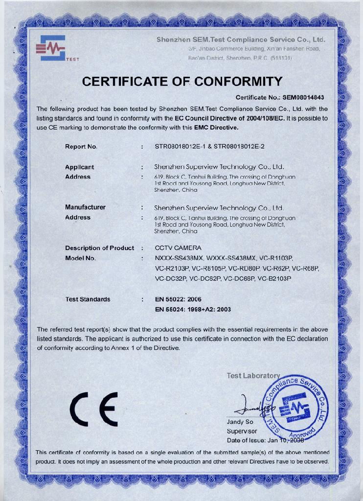 IR LED ARRAY Camera with CE and FCC certificates 2