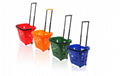 Supermarket Plastic Rolling Shopping Basket  1