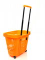 Plastic Rolling Shopping Basket  Rolling