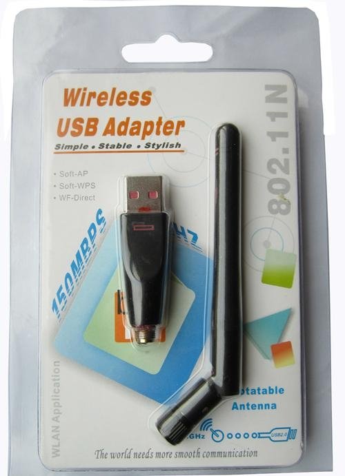 mini 150Mbps wifi USB dongle with RP-SMA antenna 2