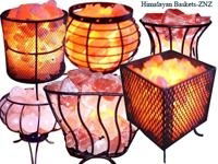 Himalayan salt basket lamp