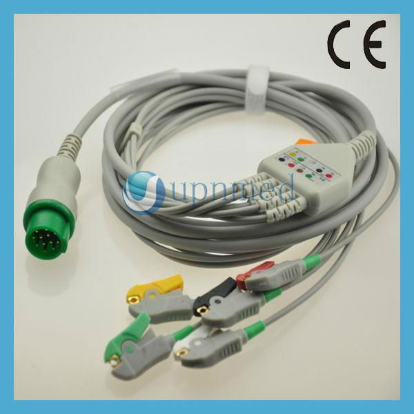 Spacelabs one-piece 90369 5 lead ECG cable with IEC standard