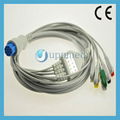 Datex one piece 5-lead ECG Cable with leadwires