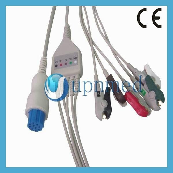 Datex one piece 5-lead ECG Cable with leadwires 2