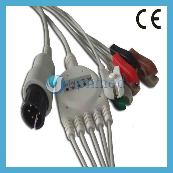 One piece 5-lead ECG Cable with leadwires 3