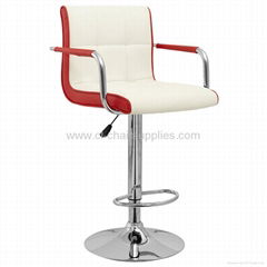 swivel chrome gas lift adjustable PU bar stool 3331