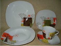 20pcs square porcelain dinner set