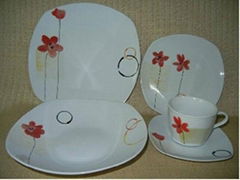 20pcs square porcelain dinner set