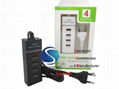 European 4-USB Ports Power Strip Adapter 5V2.4A Round Pins for Phone Tablet 1