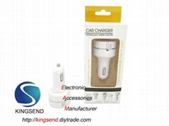 Universal 3in1 car charger 5V2A Vehicle-mounted Charger Lightning Dock MicroUSB