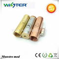 ss,brass,copper munstro mod,mustro mechanical mod clone 6