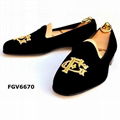 Monogrammed velvet slippers 1