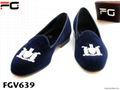 Monogrammed velvet slippers 2