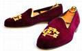 Monogrammed velvet slippers 3