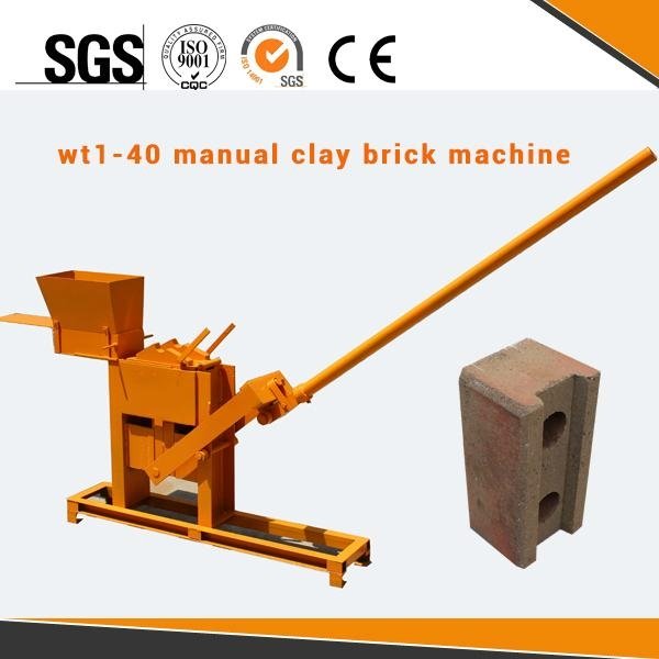 Wt1-40 Cheap manual compressed earth blocks machines 