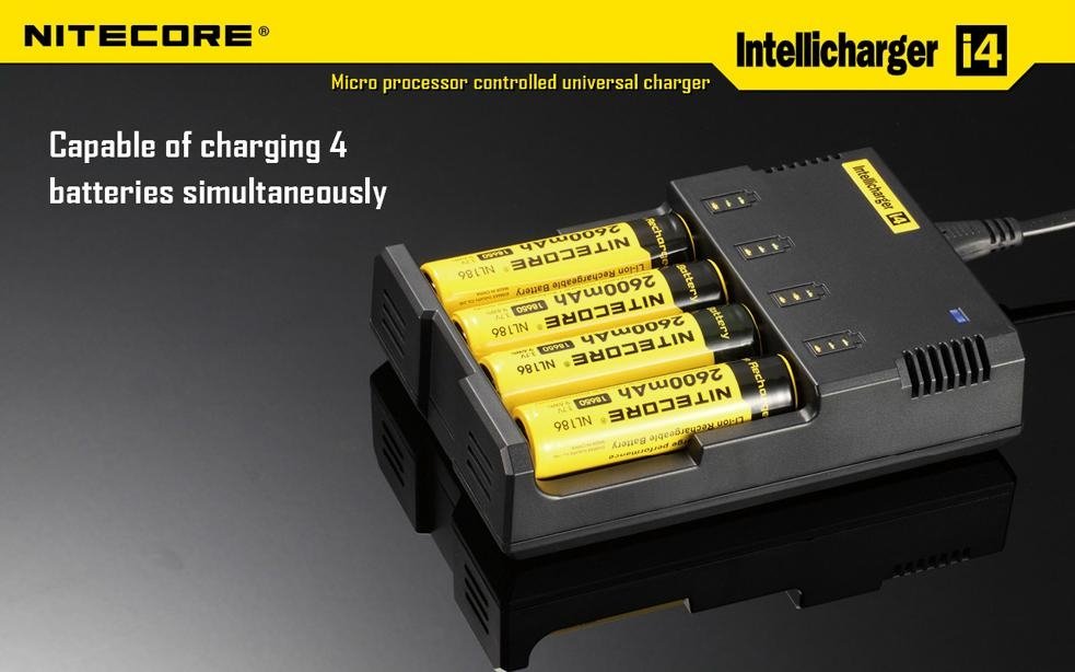 Nitecore Intelligent i4 for 4pcs Li-ion 3.7V18650 16340 Ni-MH battery charger 2