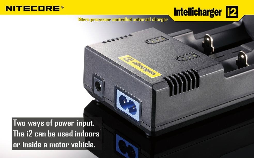 NiteCore IntelliCharger i2 Charger - for charging 18650, 16340(RCR123), 14500, e 4