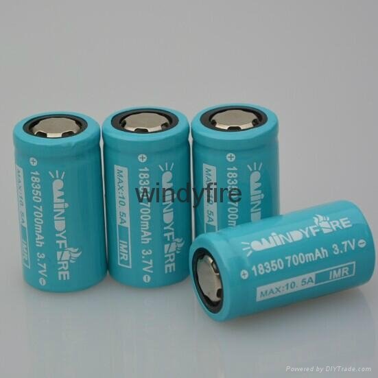WindyFire  IMR 18350 700mah 3.7v 10A discharge  rechargeable battery  pk efest 3