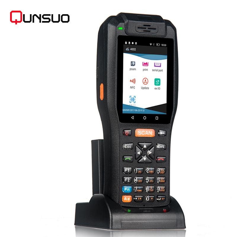 2D barcode scanner gps android handheld pda with 58mm thermal printer 3
