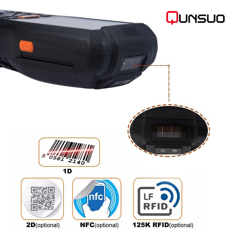 2D barcode scanner gps android handheld pda with 58mm thermal printer 5