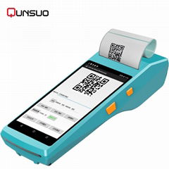 5.5 inch touch screen android pos handheld terminal pda built-in mobile printer