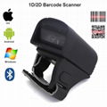 Portable Bluetooth PDF417 QR code scaner Ring 2D Scanner Barcode Reader For IOS  4