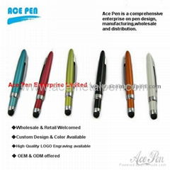 2 in 1 mini touchscreen stylus pen