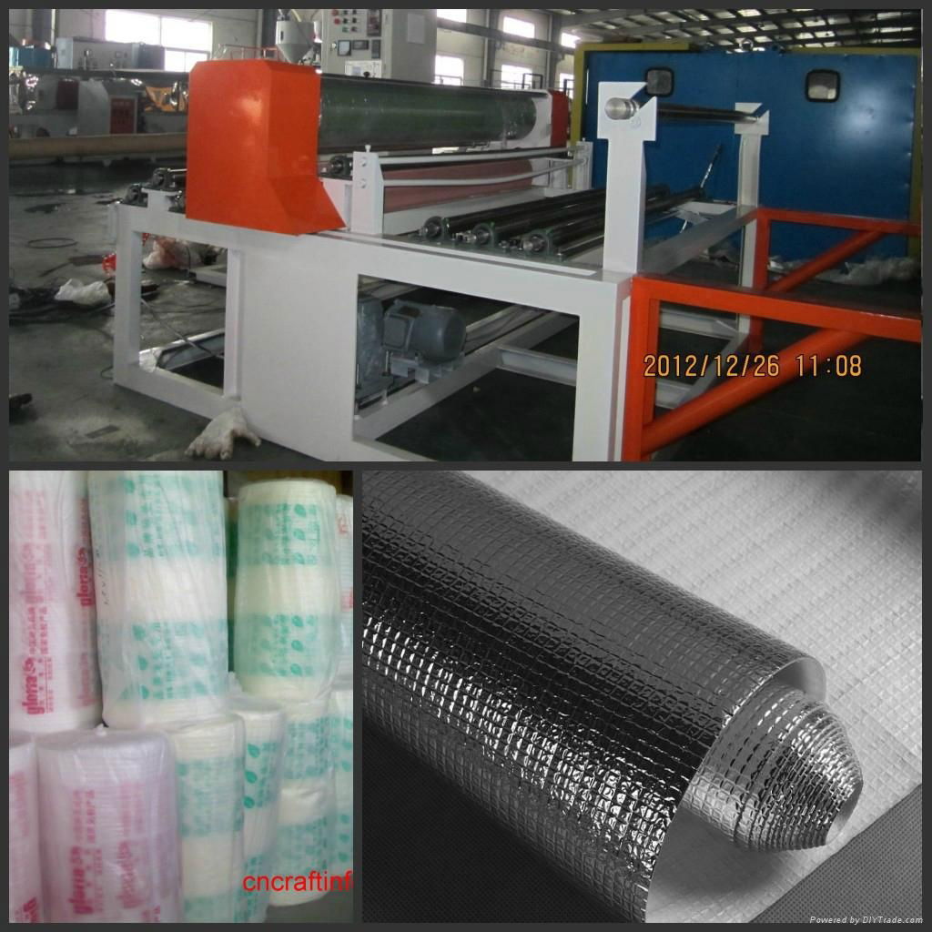 Foaming floor underlayment coating machine