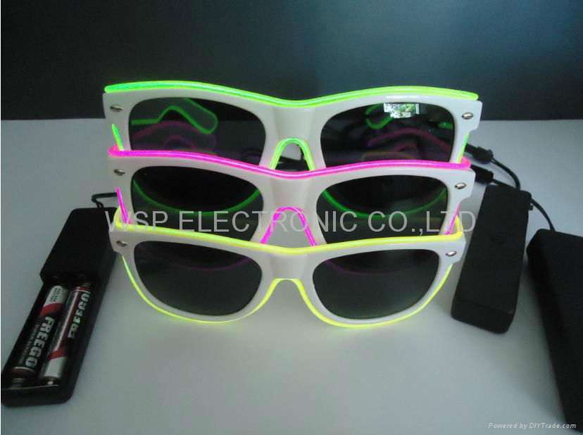  Sound activated Fashion EL wire sunglasses  2