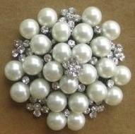 Pearls rhinestone wedding brooch