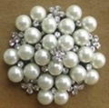 Pearls rhinestone wedding brooch 1