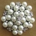 Pearls rhinestone wedding brooch
