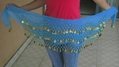 Wholesale belly dancing belt hip scarf with golden coins 1