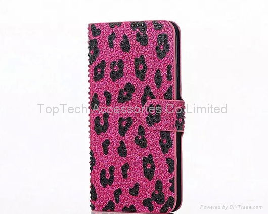 iPhone 6s/6s plus LEOPARD diamond bling case ,iPhone 6s/6s plus flip card case 2