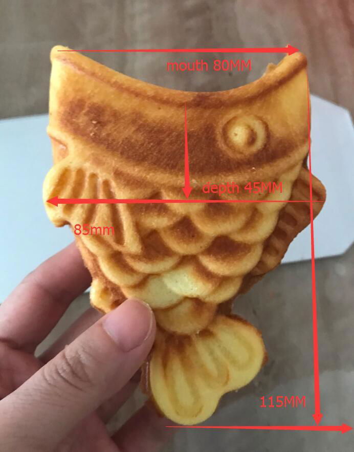 Electric 110v 220v Korean Ice cream Taiyaki Machine Open mouth fish waffle maker 2