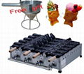 Gas type 10 pcs  Ice cream Fish Cone Waffle Machine Taiyaki Maker Waffle Baker 1